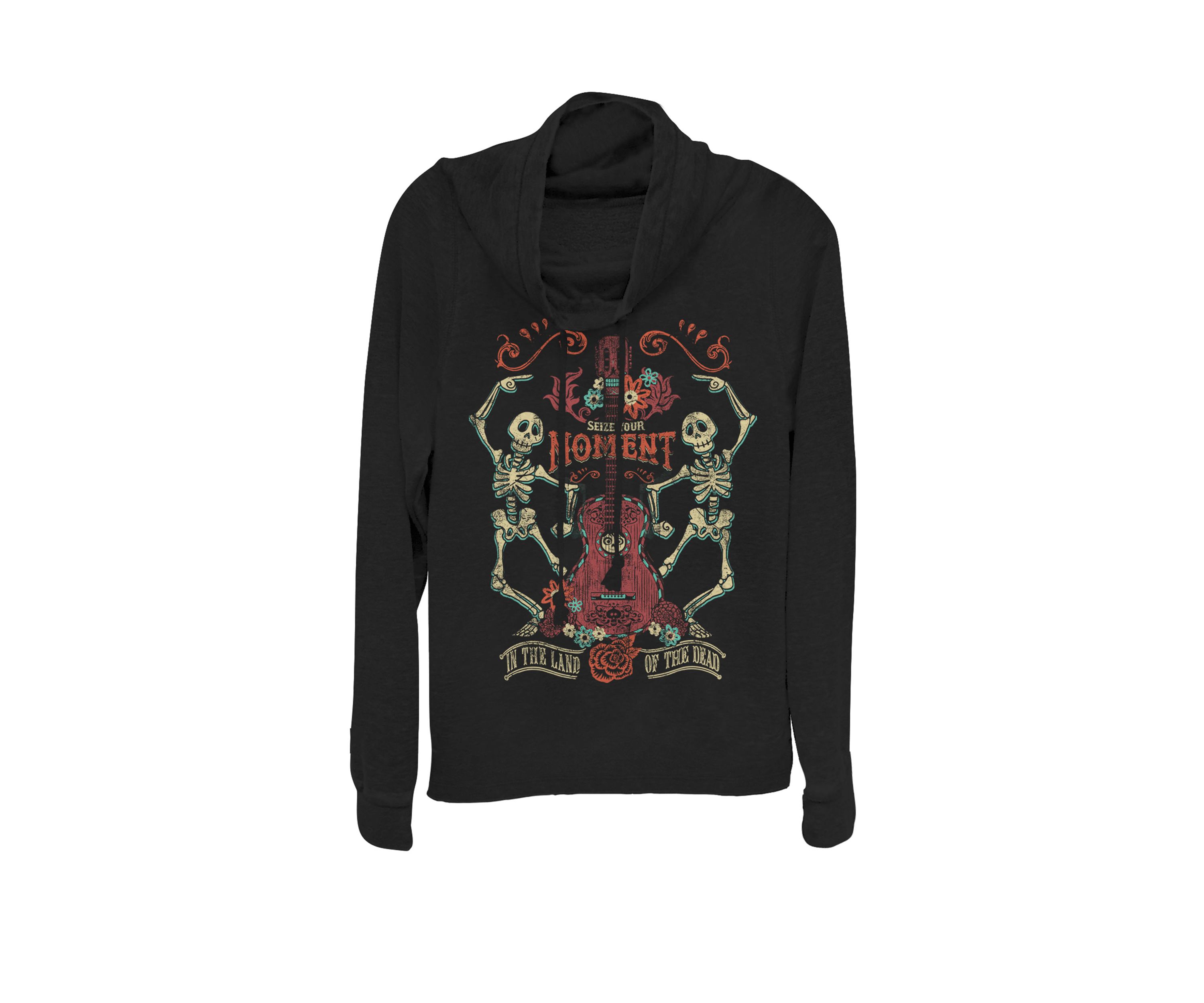 Coco Seize Your Moment In The Land Of The Dead Cowl Neck Graphic Pullover