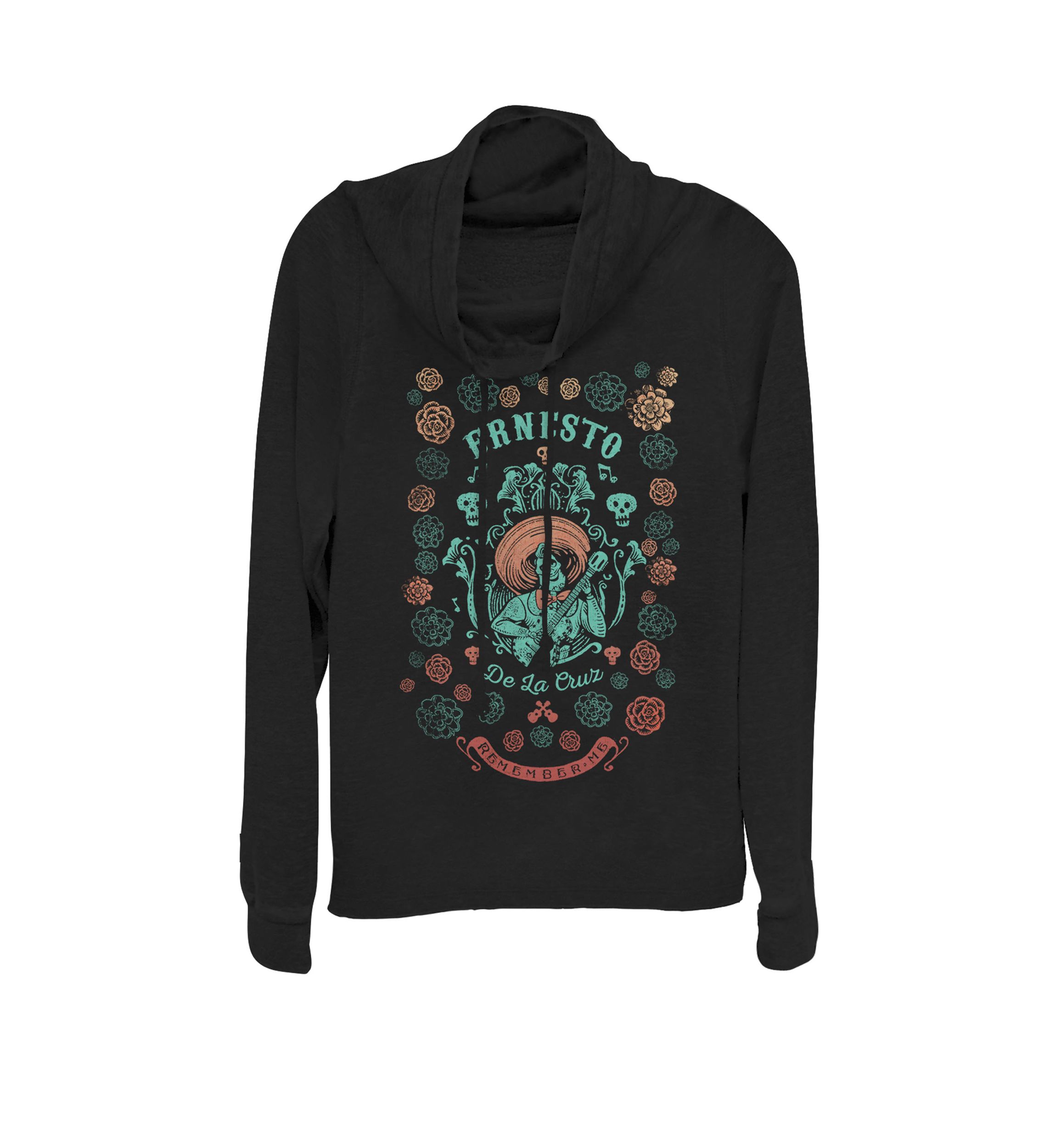 Coco Ernesto Remember Me Floral Style Cowl Neck Graphic Pullover