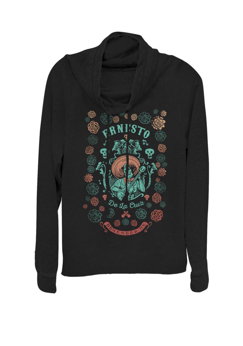 Coco Ernesto Remember Me Floral Style Cowl Neck Graphic Pullover