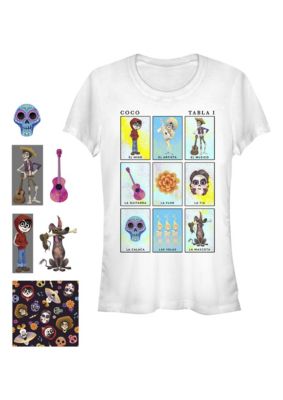 Disney Pixar Women's Coco Cards Graphic T-Shirt, White, Small