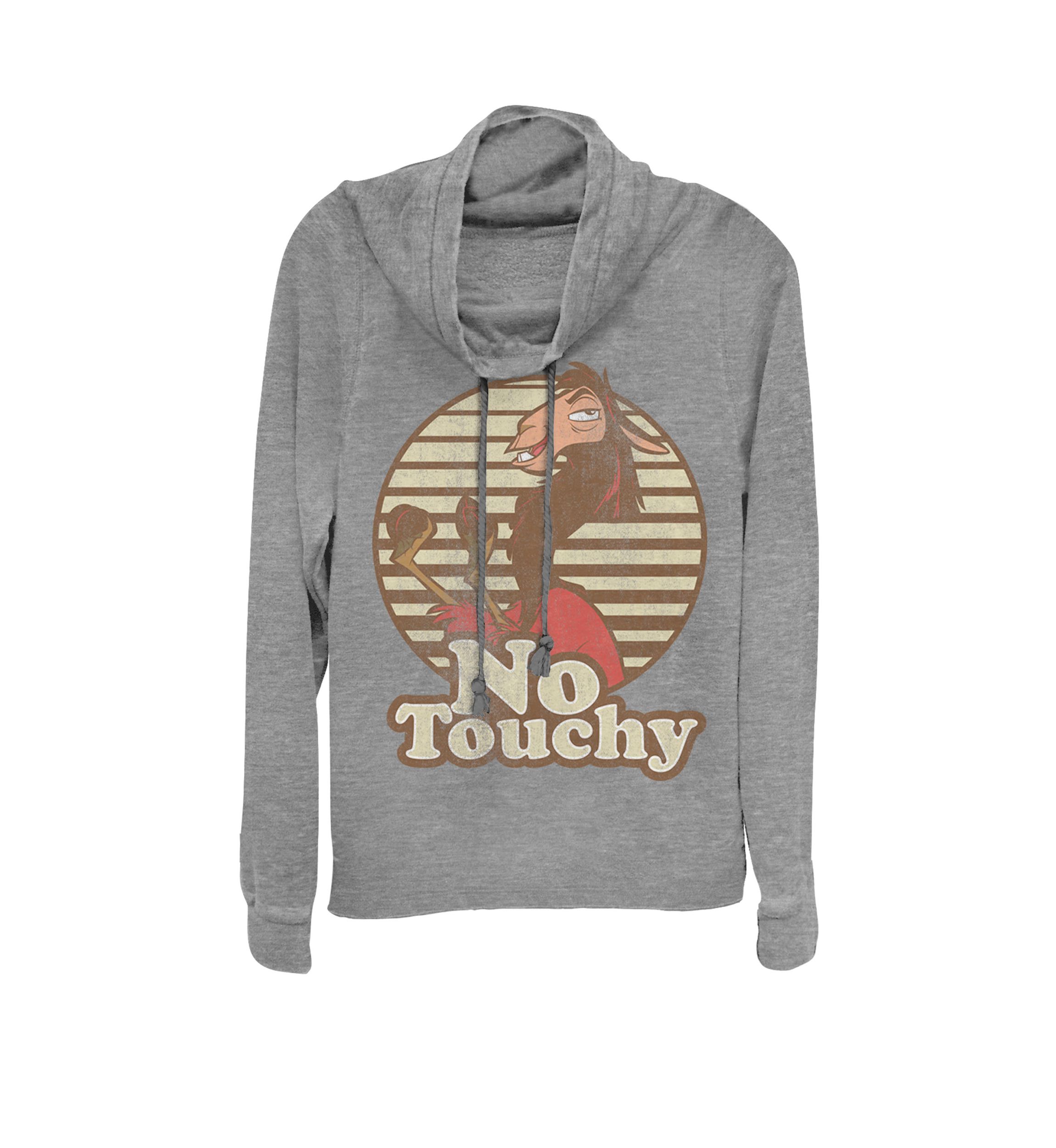 Emperors New Groove Kuzco Llama No Touchy Cowl Neck Graphic Pullover