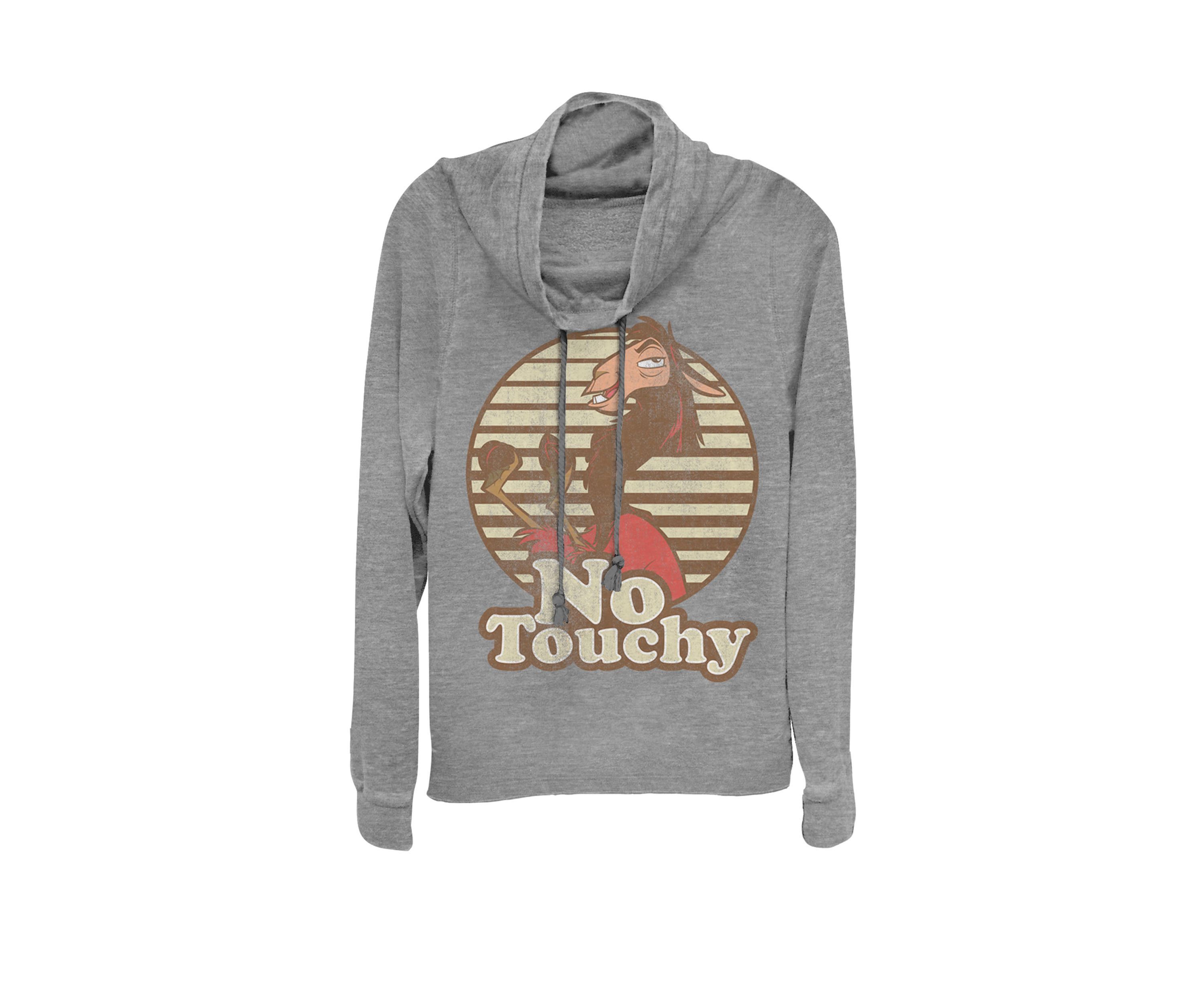 Emperors New Groove Kuzco Llama No Touchy Cowl Neck Graphic Pullover