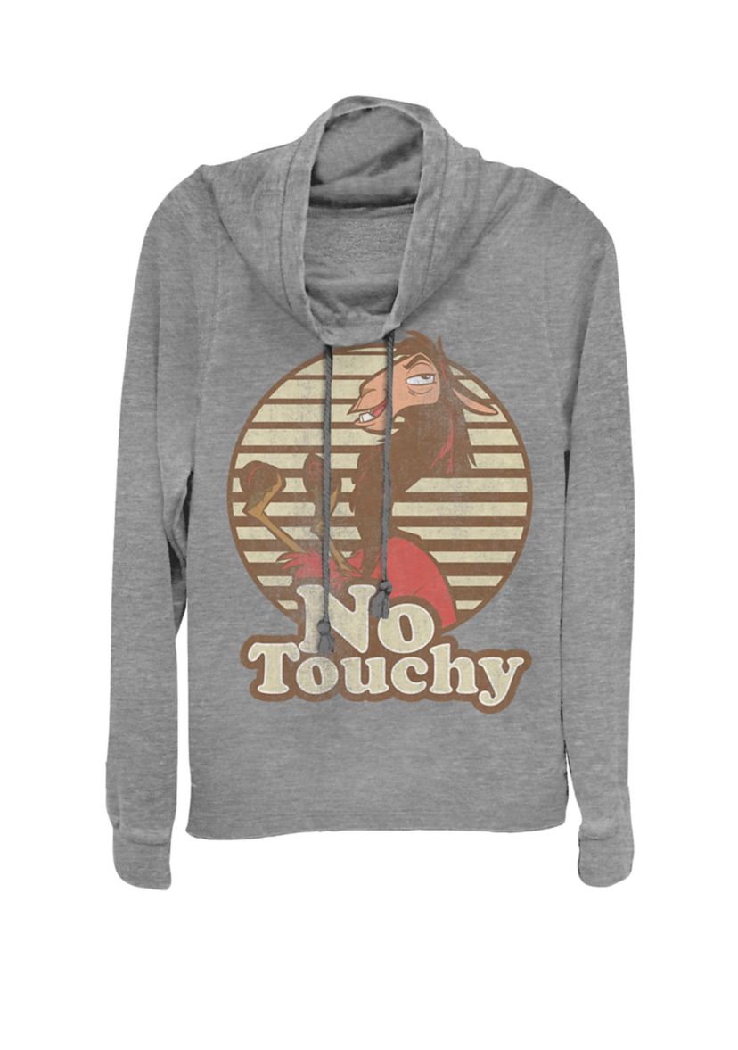 Emperors New Groove Kuzco Llama No Touchy Cowl Neck Graphic Pullover
