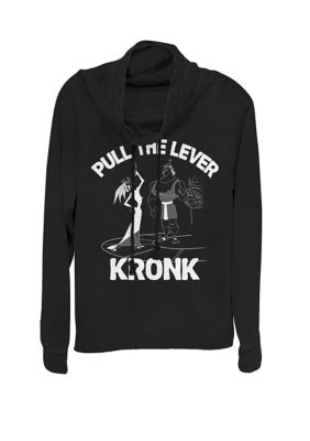 Disney Emperors New Groove Yzma Pull The Lever Kronk Cowl Neck Graphic Pullover, Black, X-Large -  0194231995706