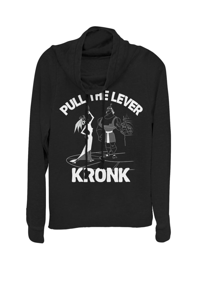Emperors New Groove Yzma Pull The Lever Kronk Cowl Neck Graphic Pullover