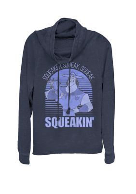 Disney Emperor's New Groove Kronk Squeakin' Squeaker Cowl Neck Graphic Pullover, Navy Blue, Medium -  0192715663073