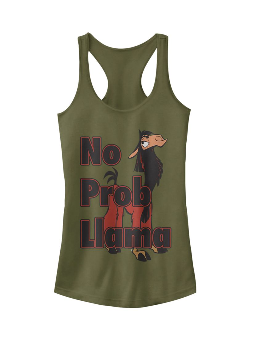 Emperors New Groove No Prob Llama Text Graphic Racerback Tank