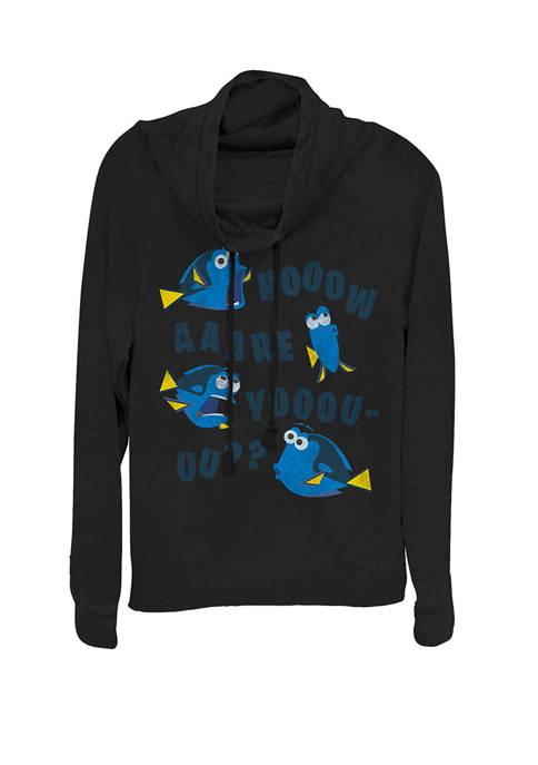 Pixar Finding Dory How Are You Cowl Neck Graphic Pullover