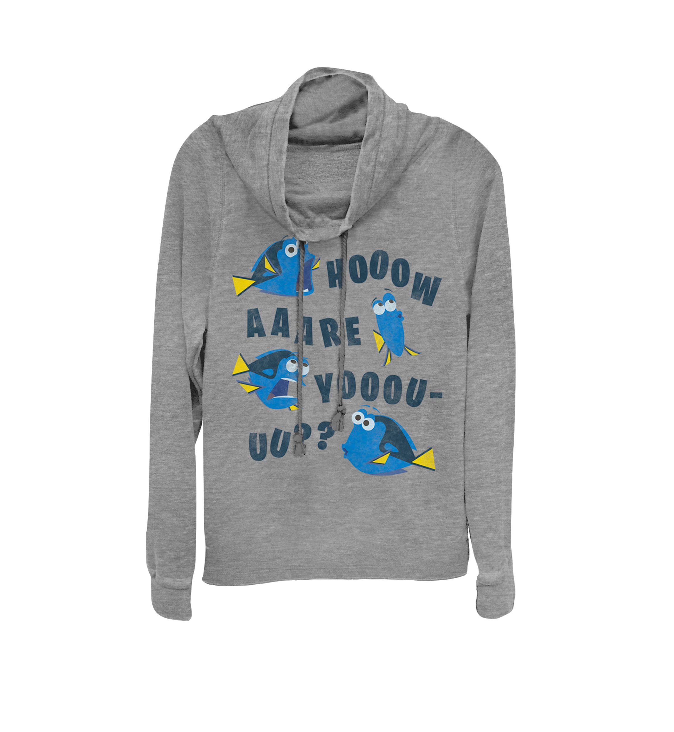 Pixar Finding Dory How Are You Cowl Neck Graphic Pullover