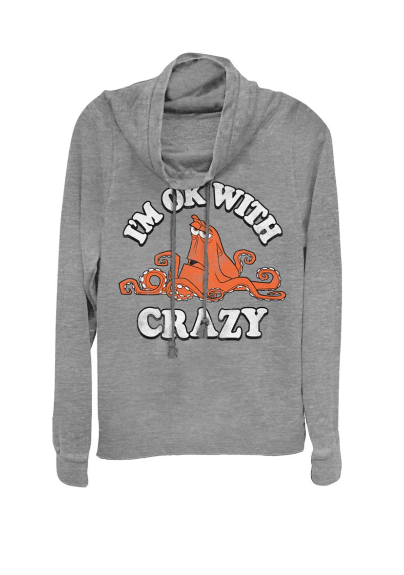 Finding Dory Hank Ok With Crazy Cowl Neck Graphic Pullover