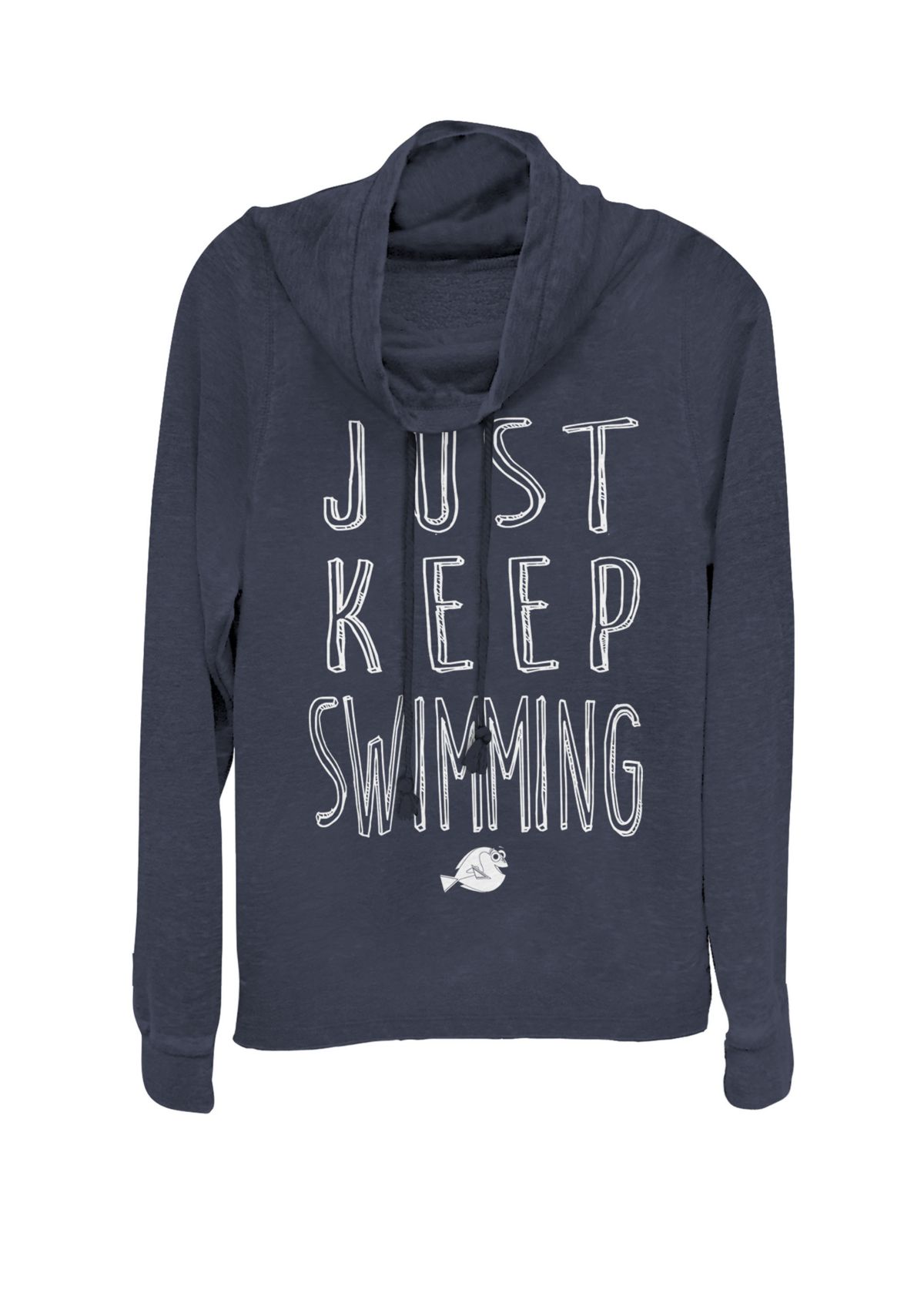 Finding Dory Keep Swimming Cowl Neck Graphic Pullover