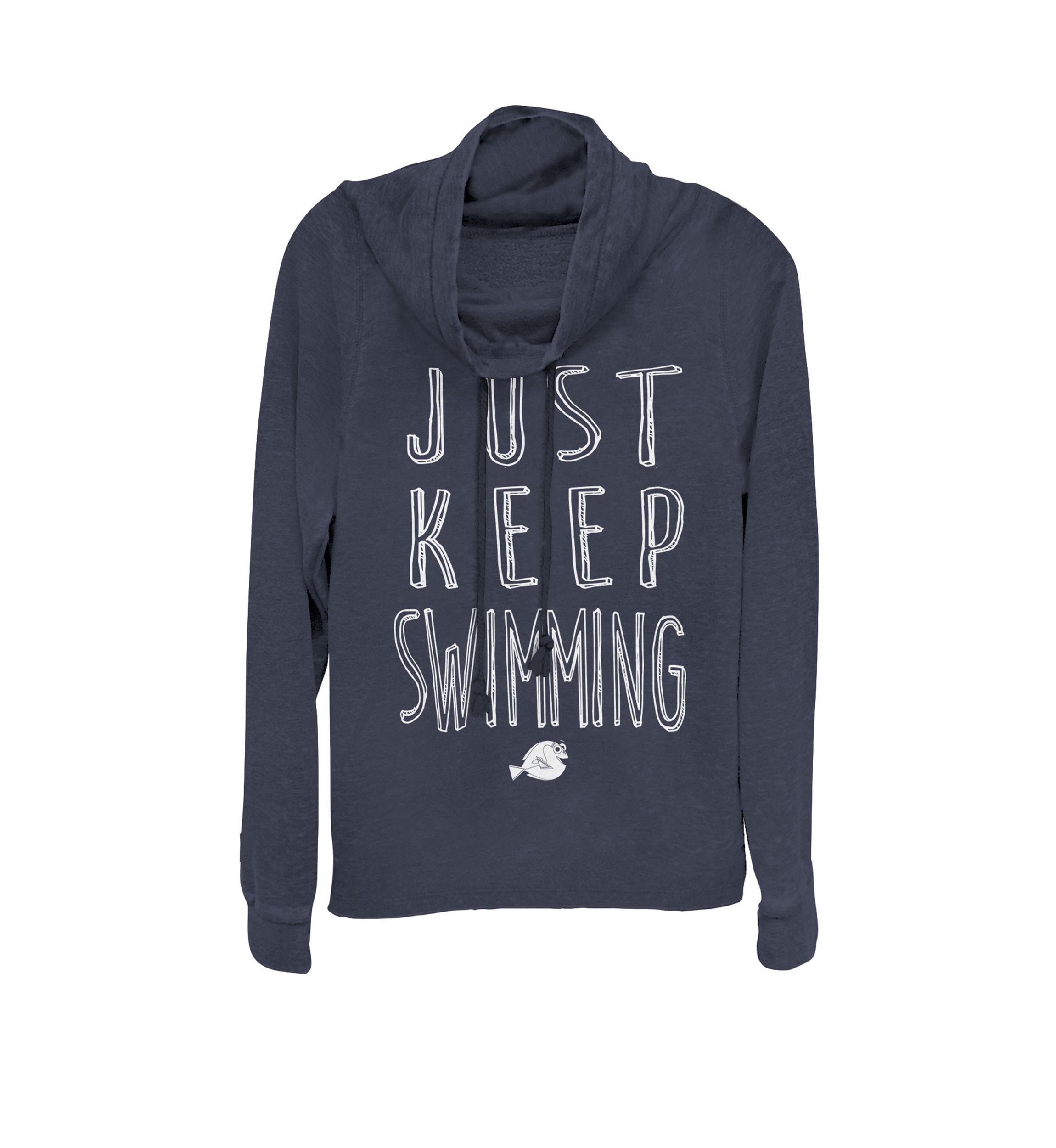 Finding Dory Keep Swimming Cowl Neck Graphic Pullover