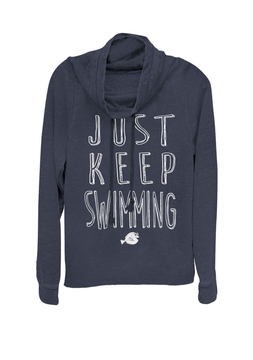Finding Dory Keep Swimming Cowl Neck Graphic Pullover