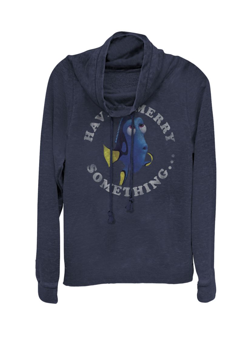 Christmas Finding Dory Have A Merry Something Cowl Neck Graphic Pullover
