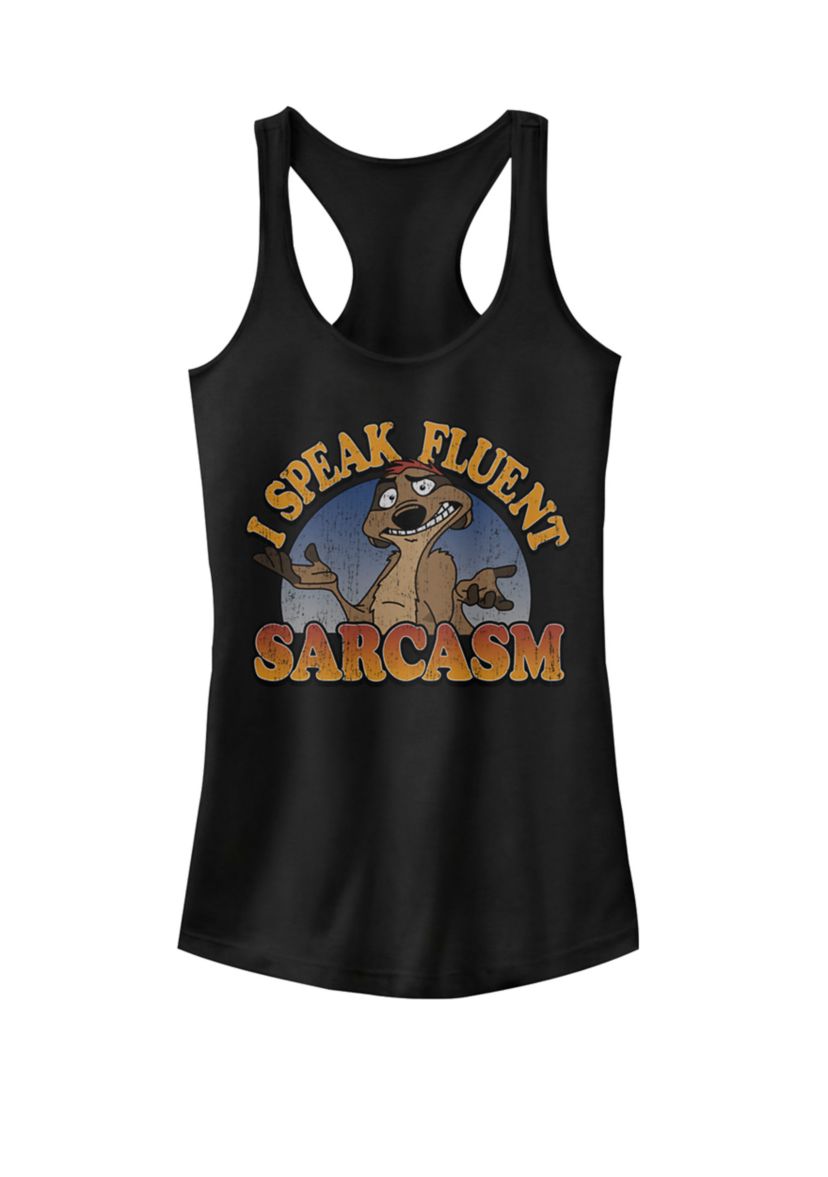 Lion King Timon I Speak Fluent Sarcasm Graphic Racerback Tank