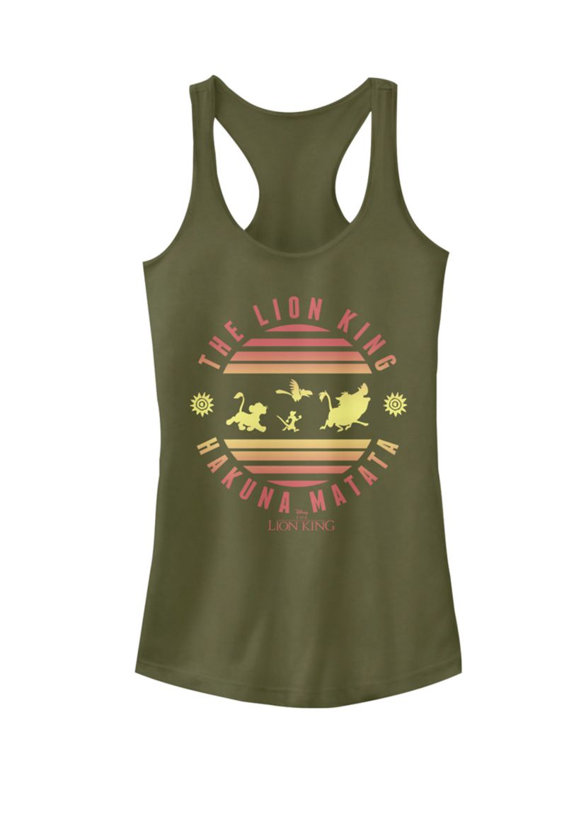 Lion King Hakuna Matata Simba and Crew Sun Gradient Graphic Racerback Tank