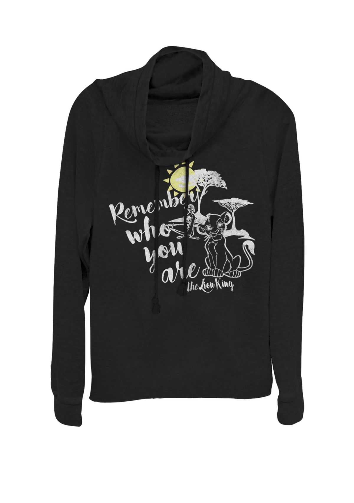 Lion King Simba Never Forget Cowl Neck Graphic Pullover
