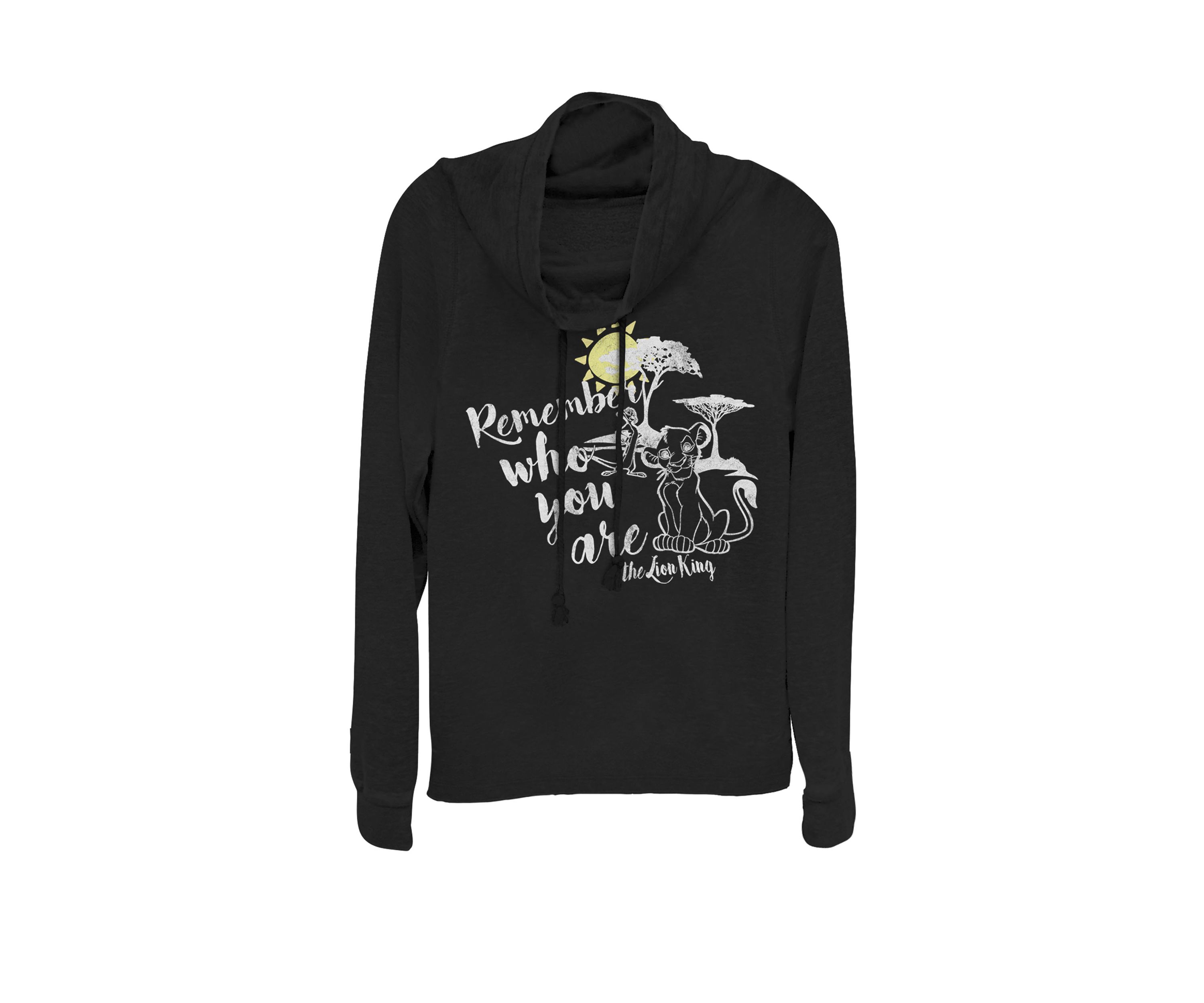Lion King Simba Never Forget Cowl Neck Graphic Pullover