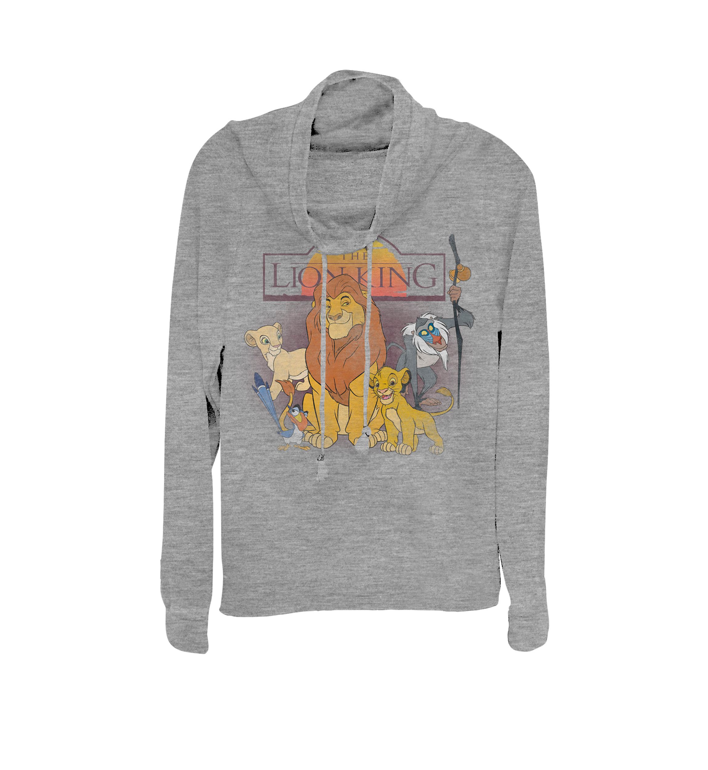 Lion King Mufasa Sunrise Group Cowl Neck Graphic Pullover