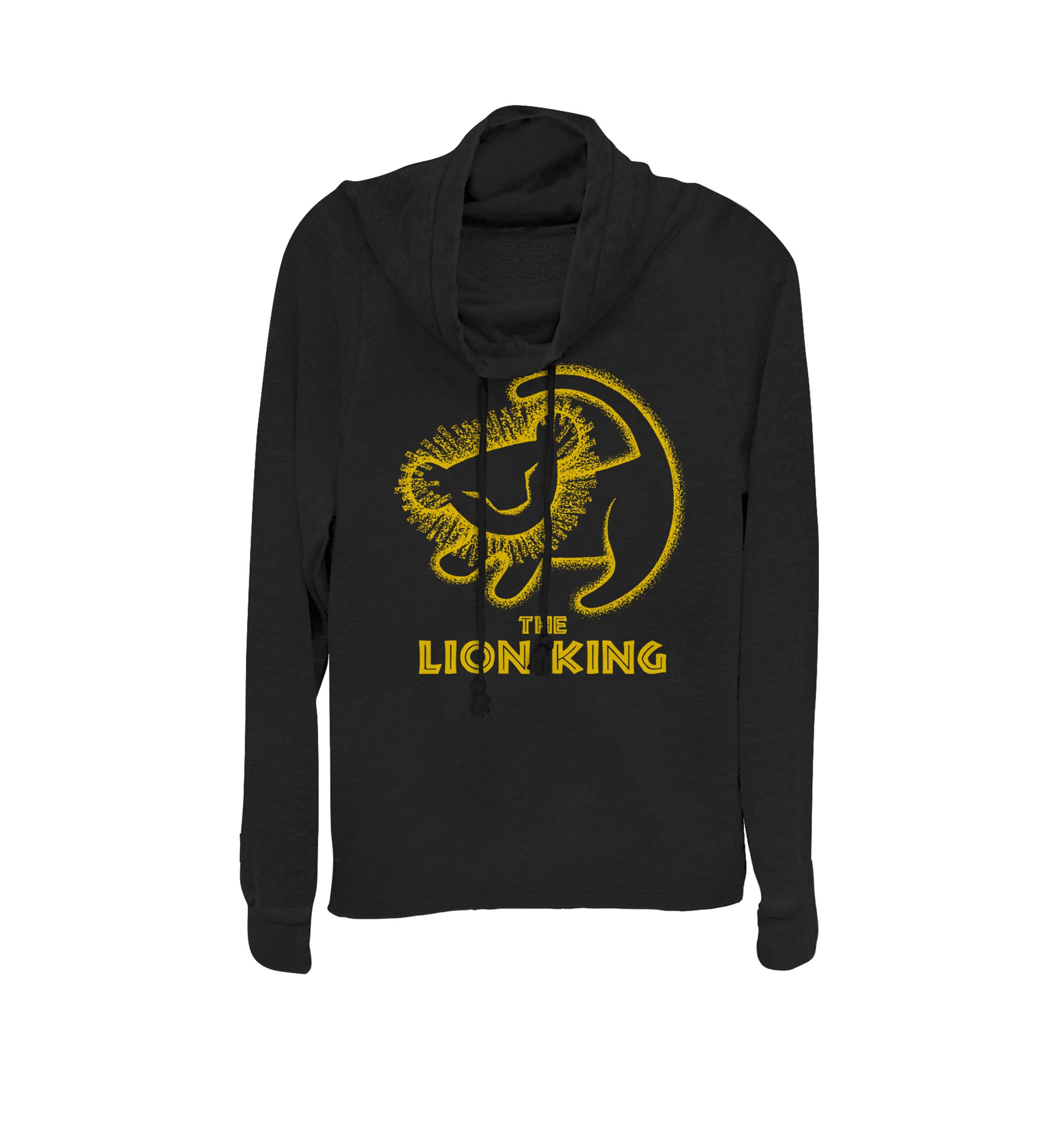 Lion King Simba Cave Painting Cowl Neck Graphic Pullover