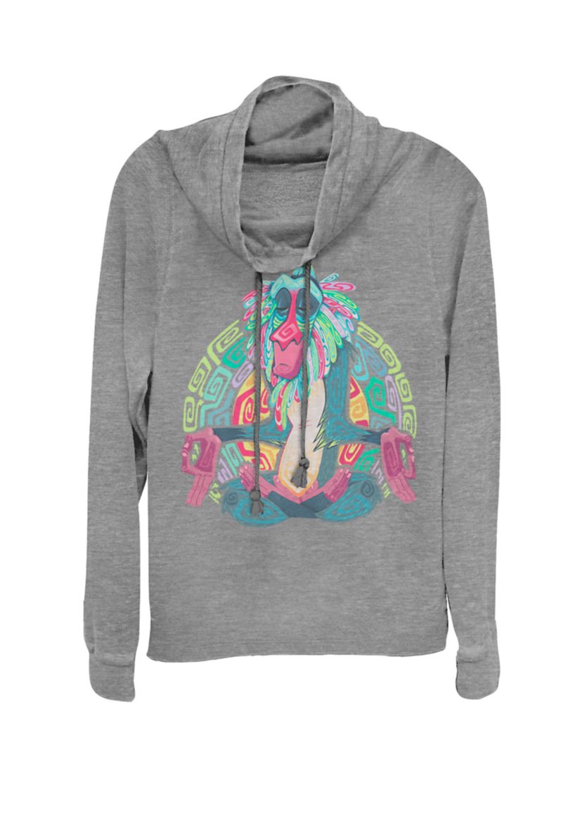 Lion King Rafiki Meditation Cowl Neck Graphic Pullover