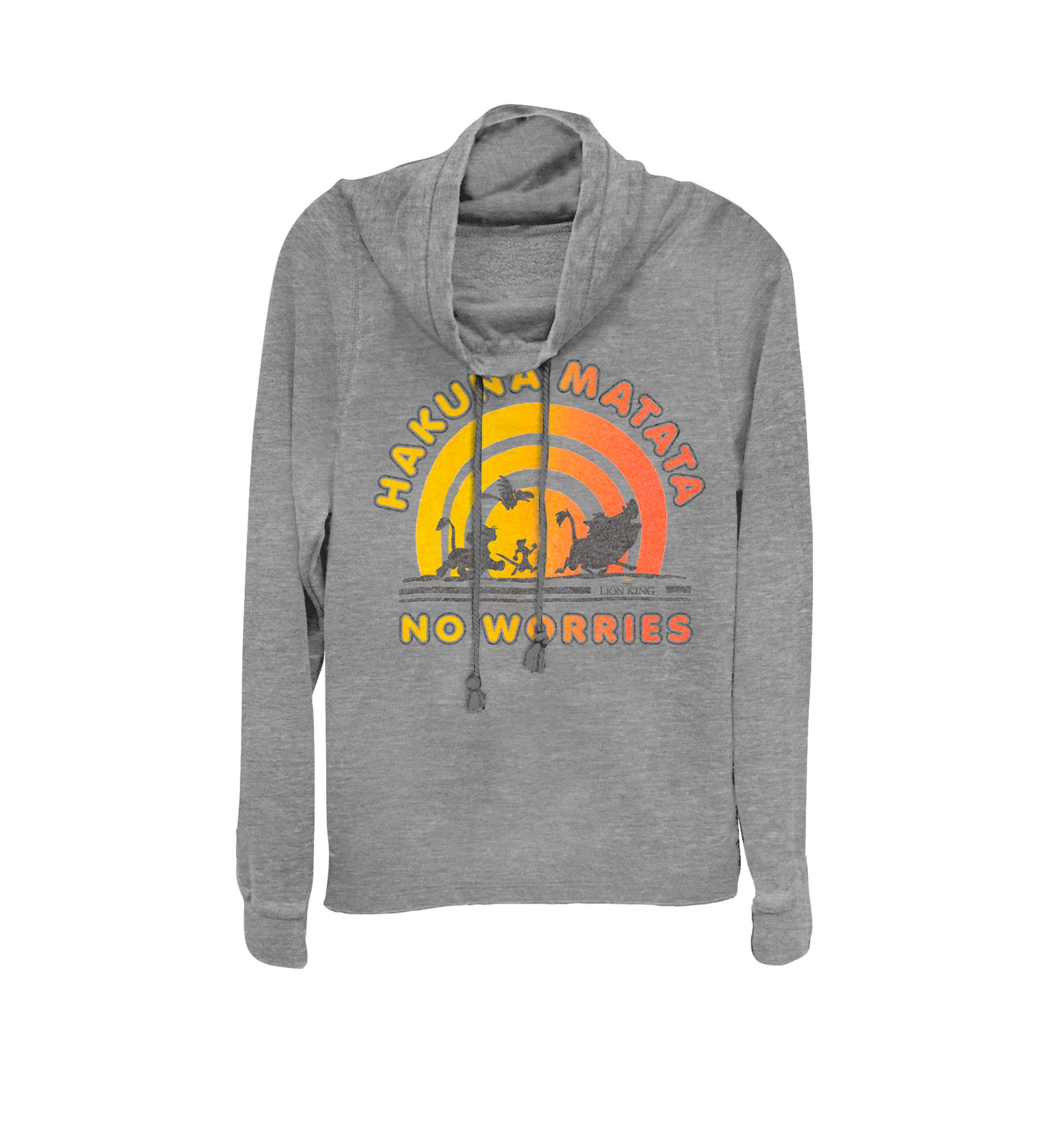 Lion King Gradient No Worries Trio Cowl Neck Graphic Pullover