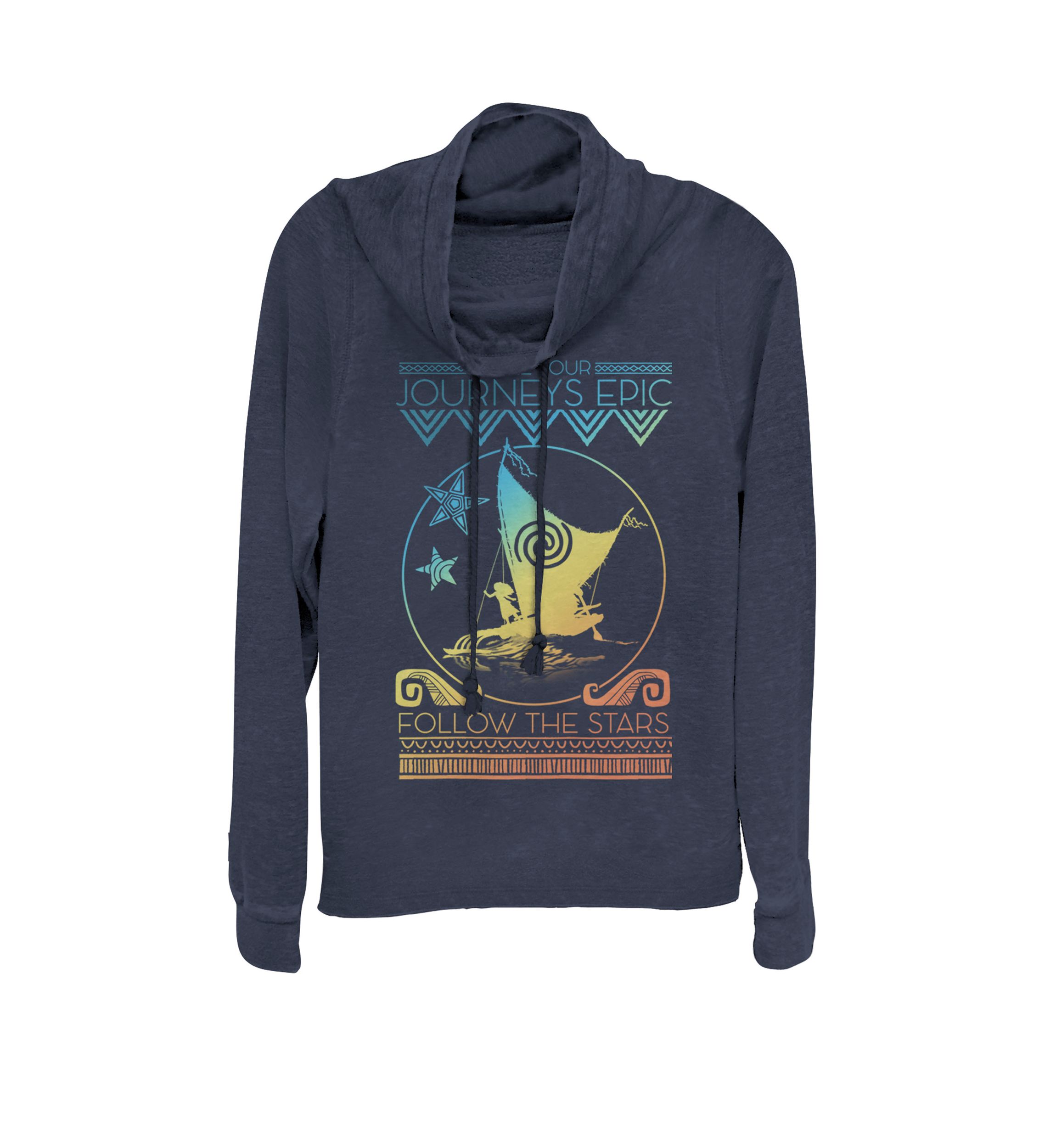 Moana Epic Journeys Rainbow Gradient Cowl Neck Pullover