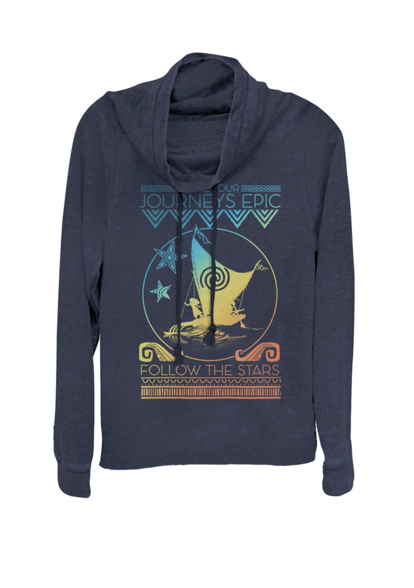 Moana Epic Journeys Rainbow Gradient Cowl Neck Pullover