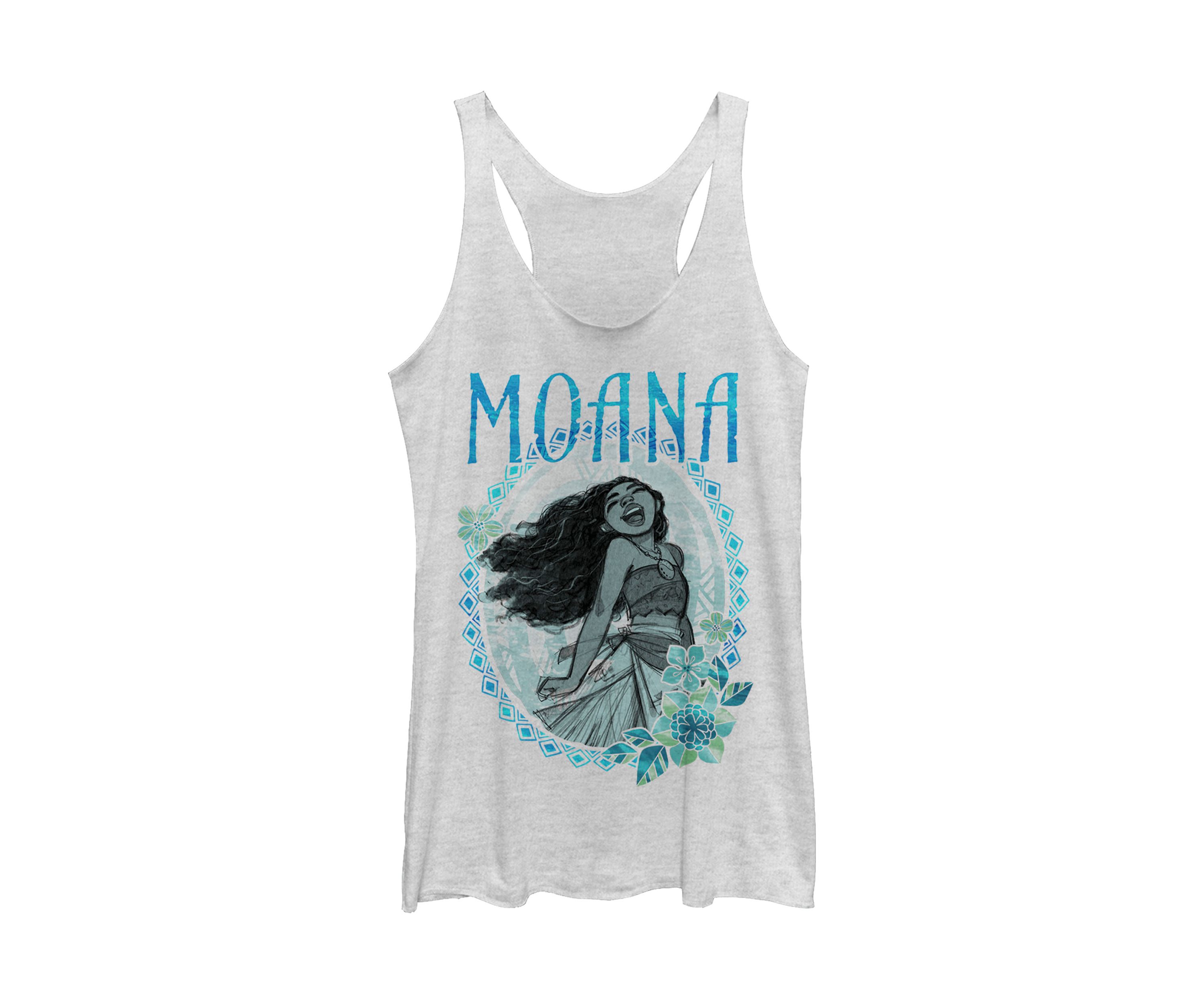Juniors Moana Wreath Graphic Tank Top