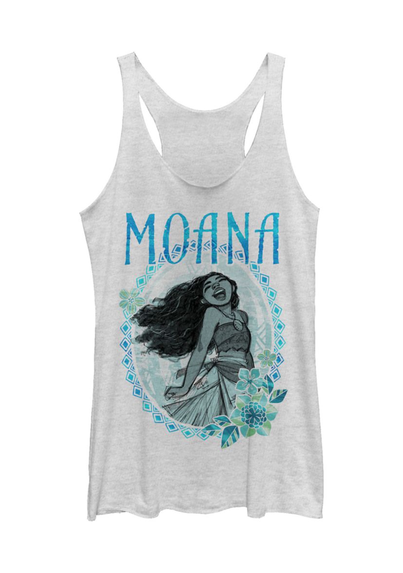 Juniors Moana Wreath Graphic Tank Top