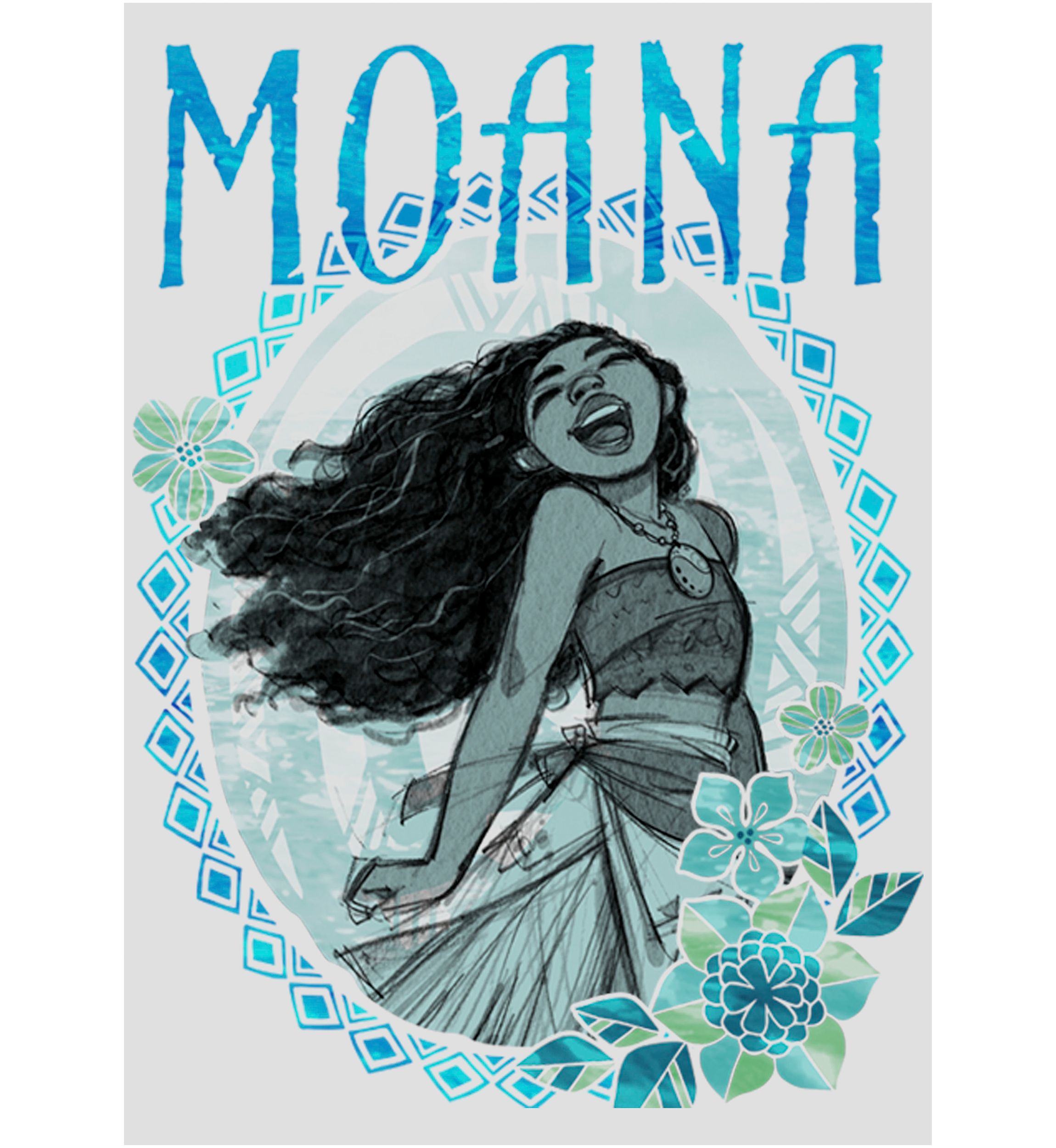 Juniors Moana Wreath Graphic Tank Top