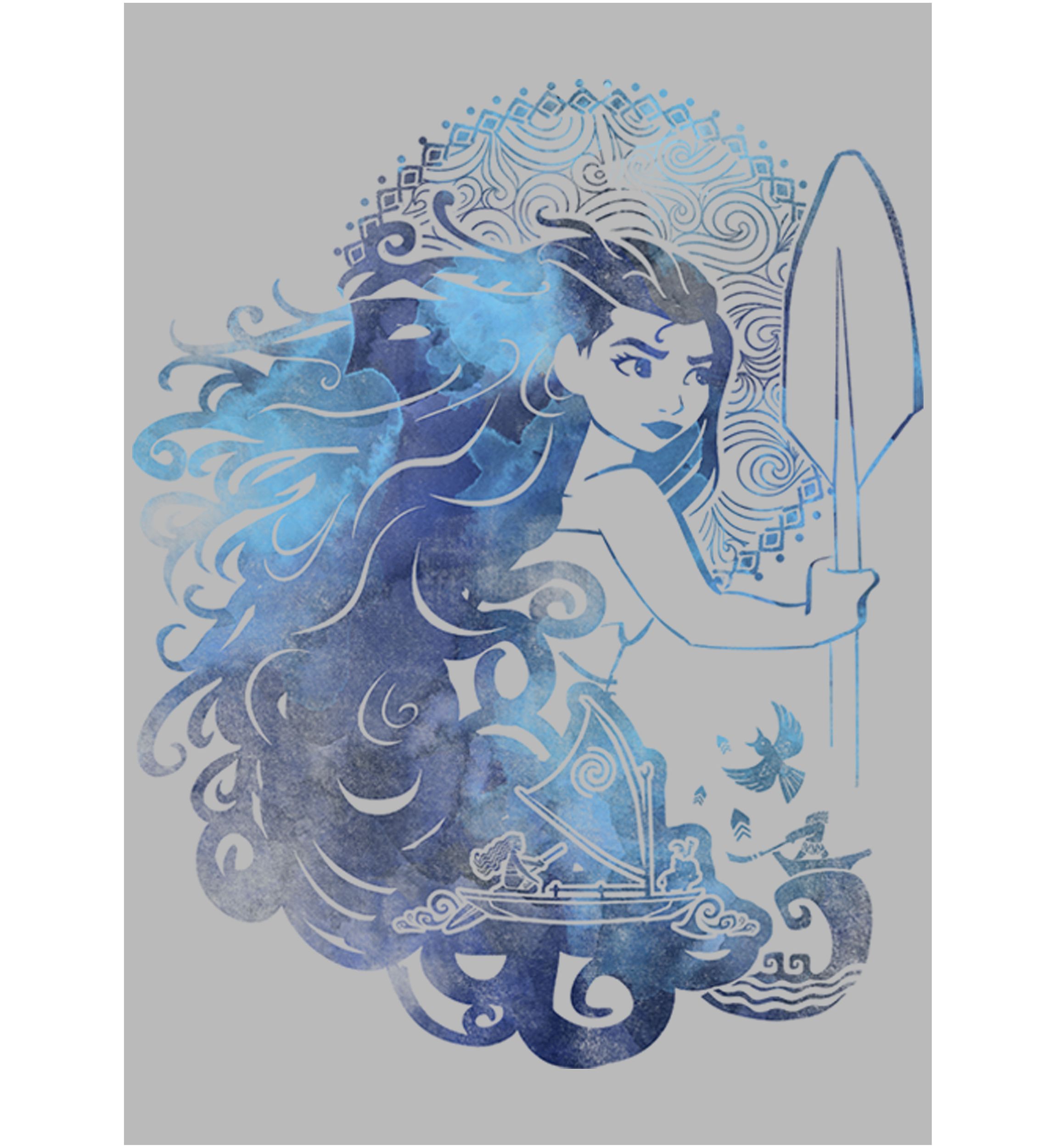 Juniors Moana Hair Graphic T-Shirt