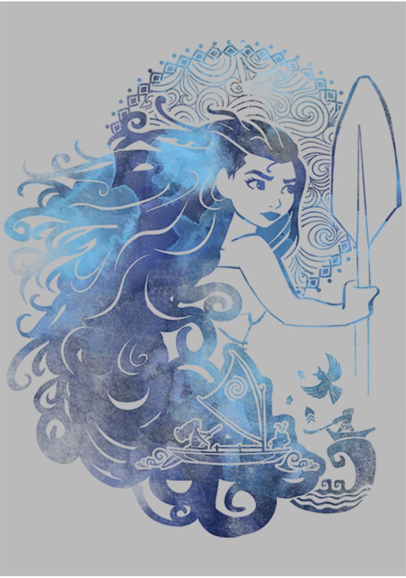 Juniors Moana Hair Graphic T-Shirt