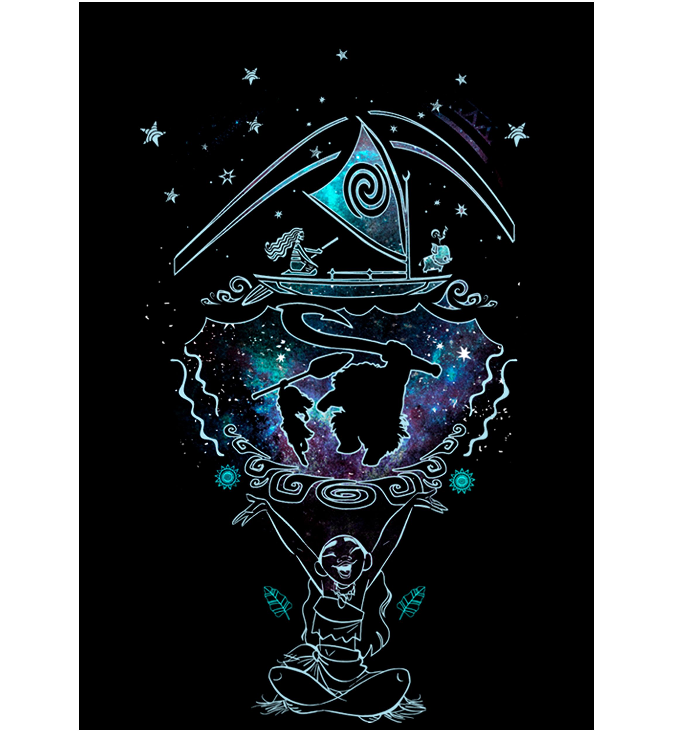 Juniors Moana Line Graphic Top