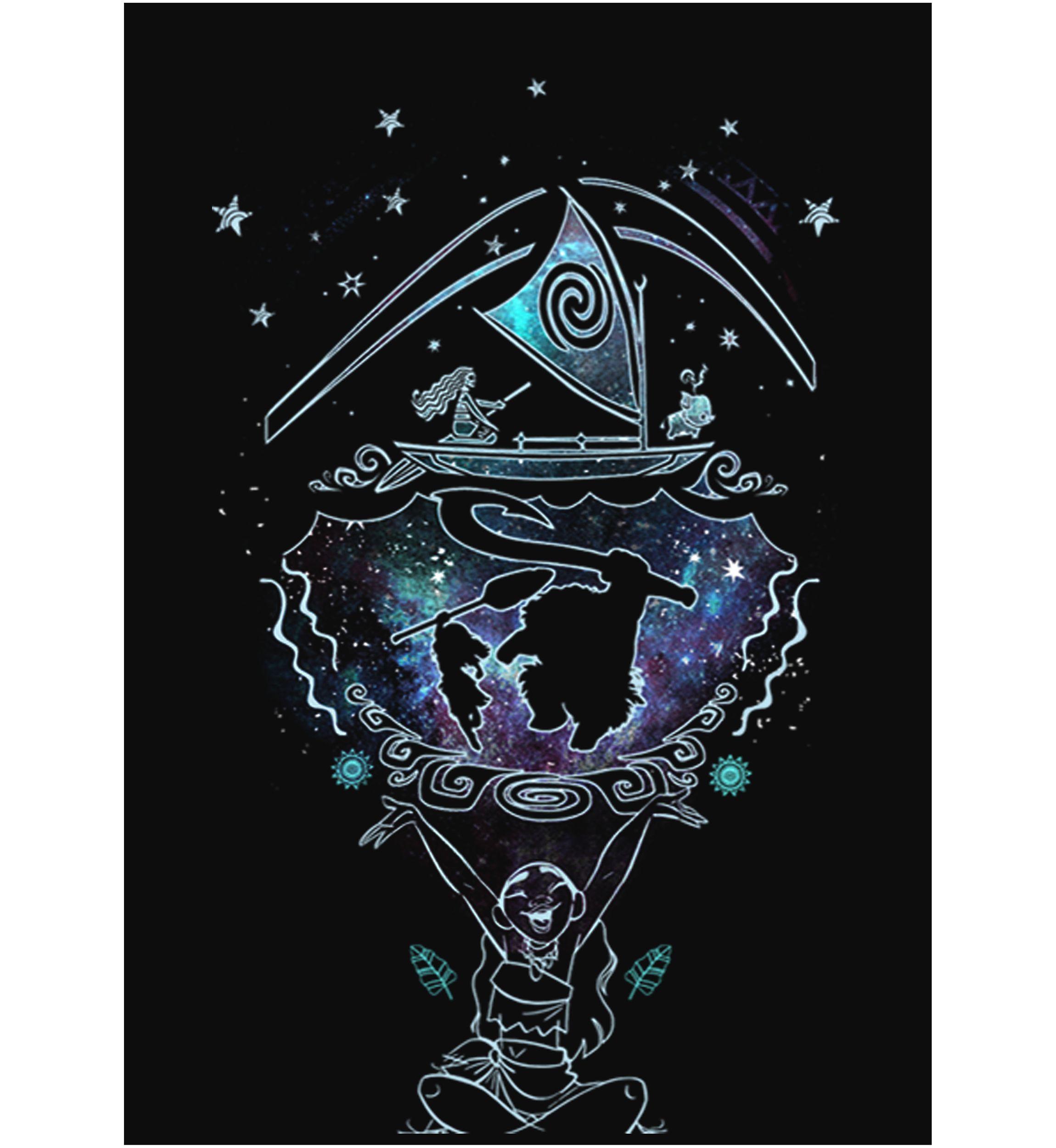 Juniors Moana Line Graphic Tank