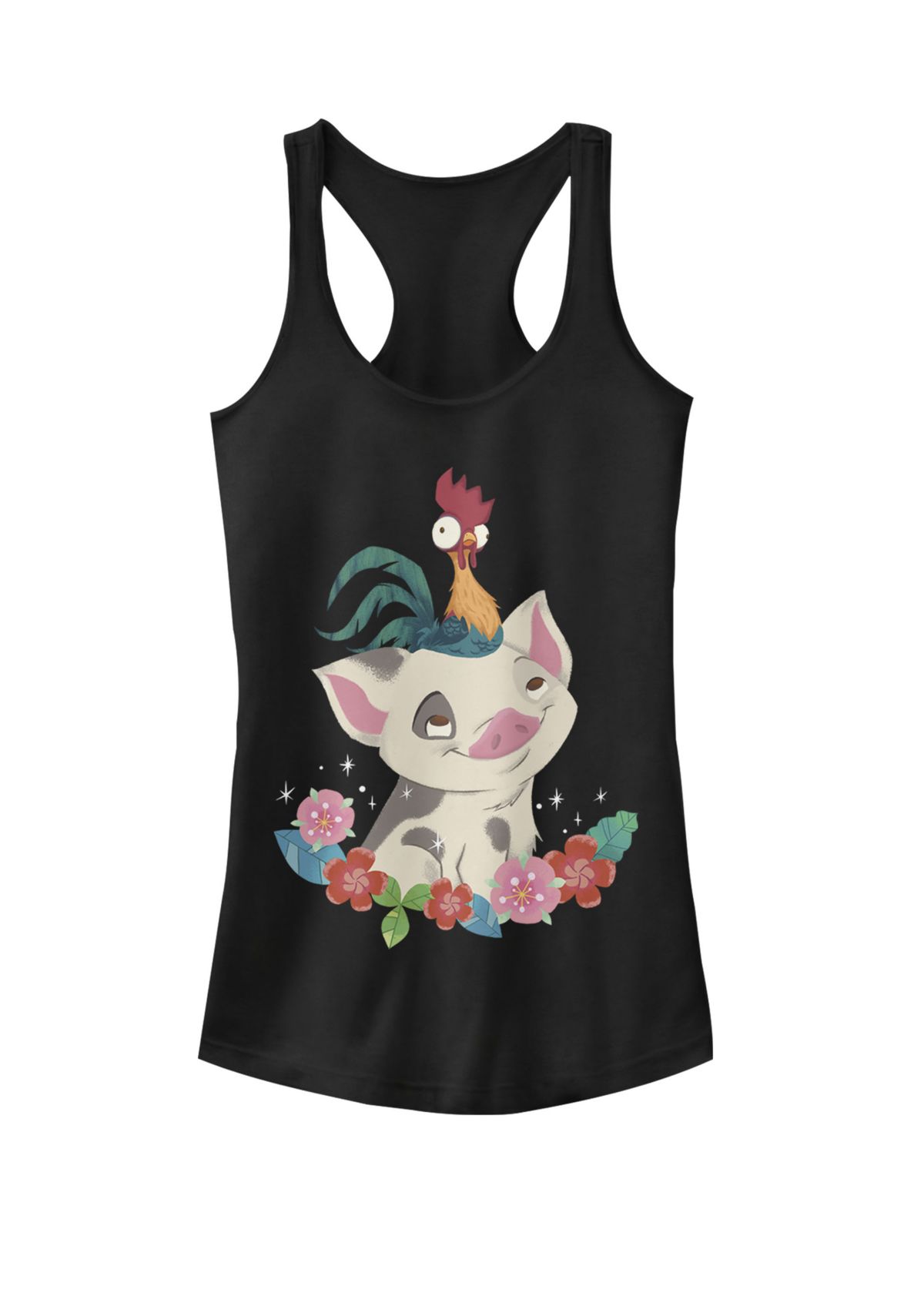 Moana Pua And Hei Hei Flower Friends Graphic Racerback Tank
