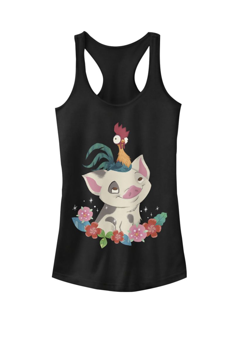 Moana Pua And Hei Hei Flower Friends Graphic Racerback Tank