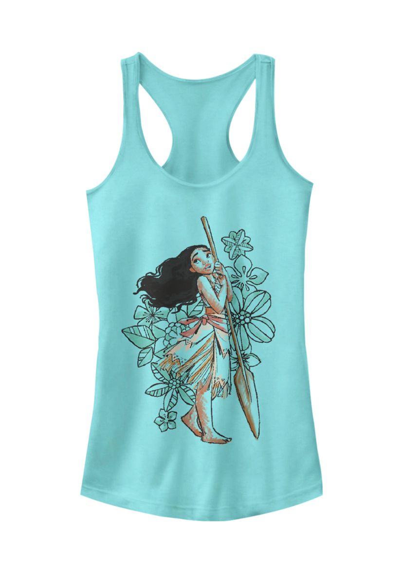 Juniors Moana Sketch Graphic Tank Top