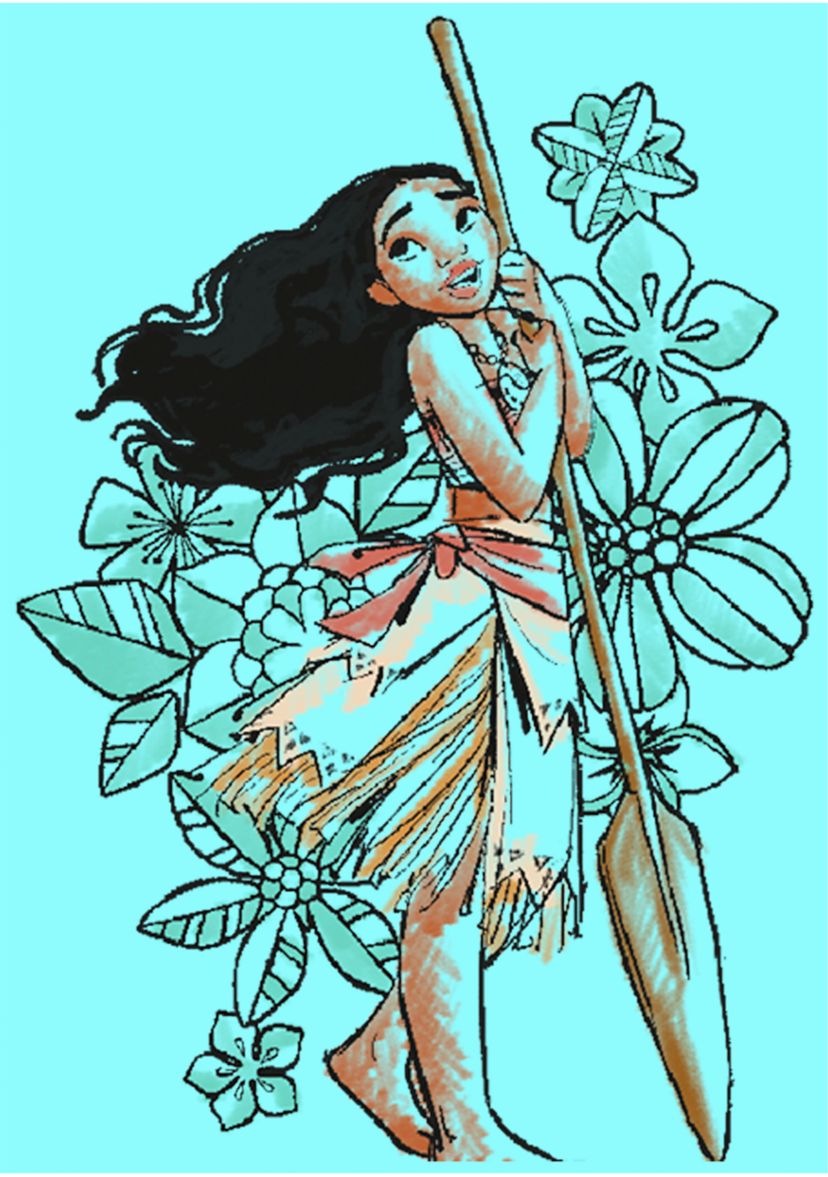 Juniors Moana Sketch Graphic Tank Top