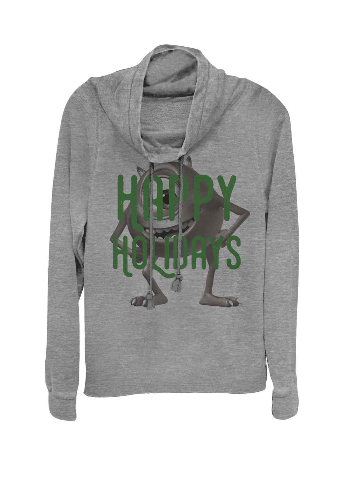Monsters University Mike Happy Holidays Cowl Neck Pullover