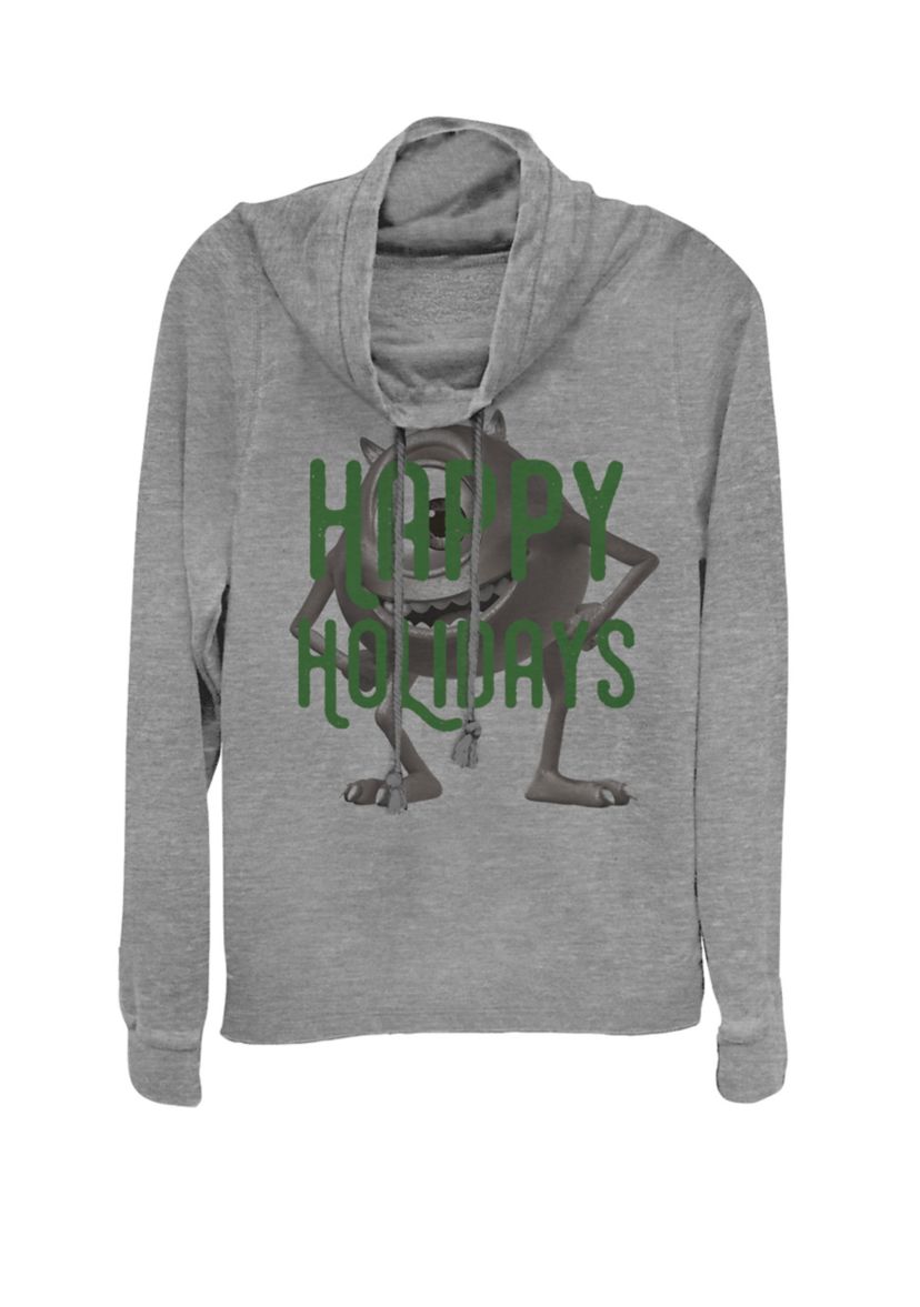 Monsters University Mike Happy Holidays Cowl Neck Pullover