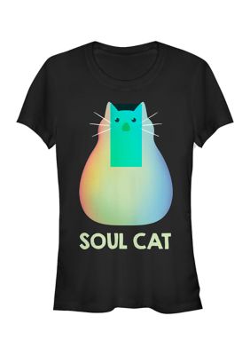 Disney Pixar Women's Juniors' Cat Graphic Top, Black, Medium