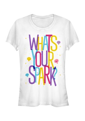 Disney Pixar Women's Juniors' Colorful Spark Graphic Top, White, XXL