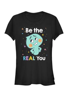 Disney Pixar Women's Juniors' Real You Graphic Top, Black, Small