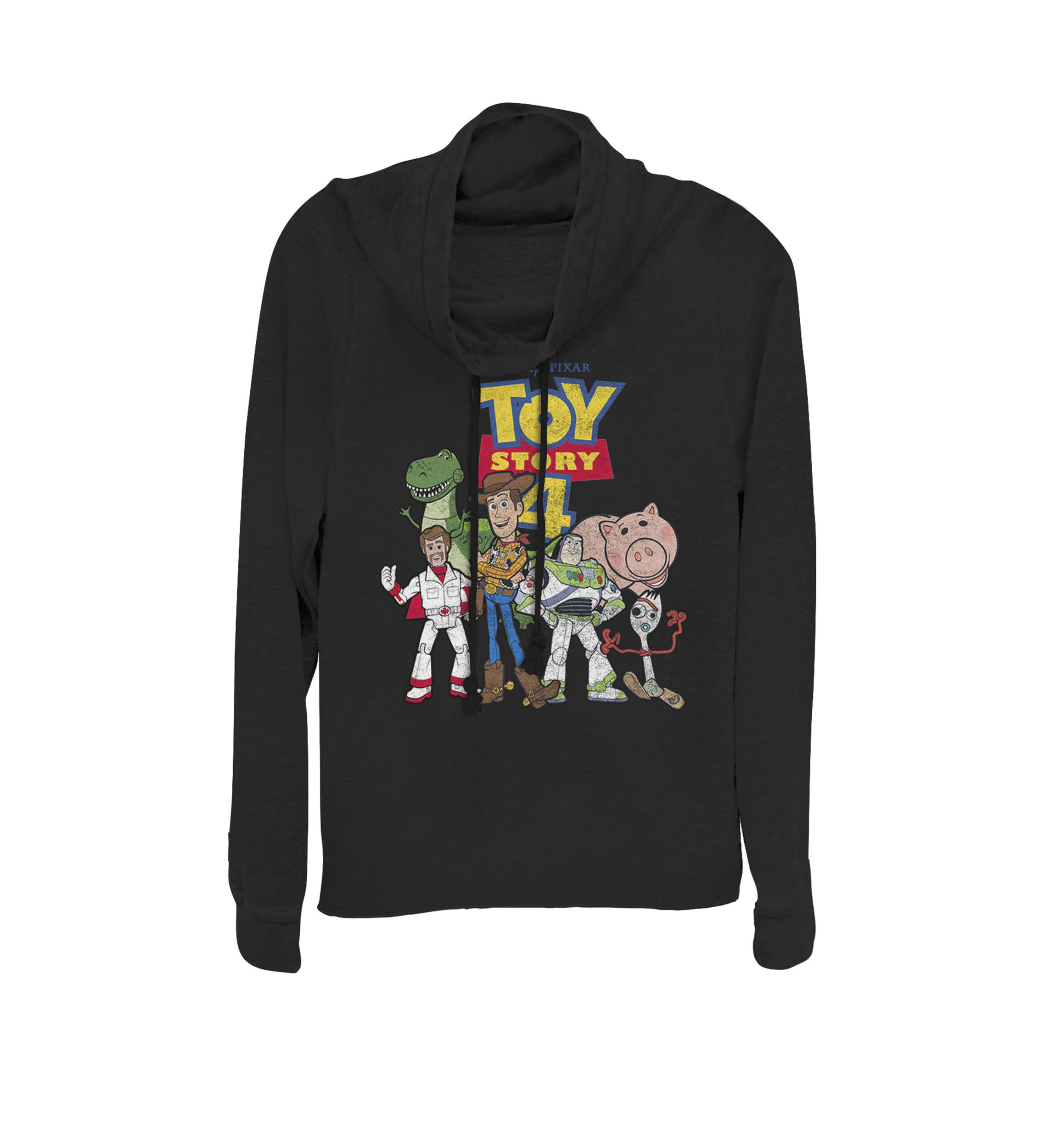 Toy Story 4 New Group Shot Movie Logo Poster Cowl Neck Pullover