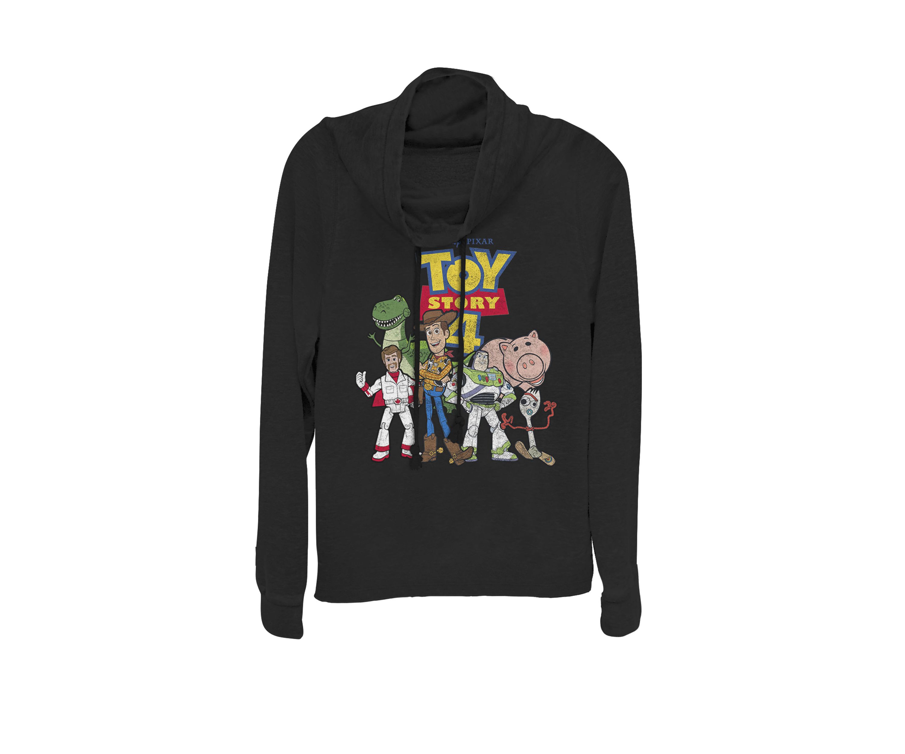 Toy Story 4 New Group Shot Movie Logo Poster Cowl Neck Pullover
