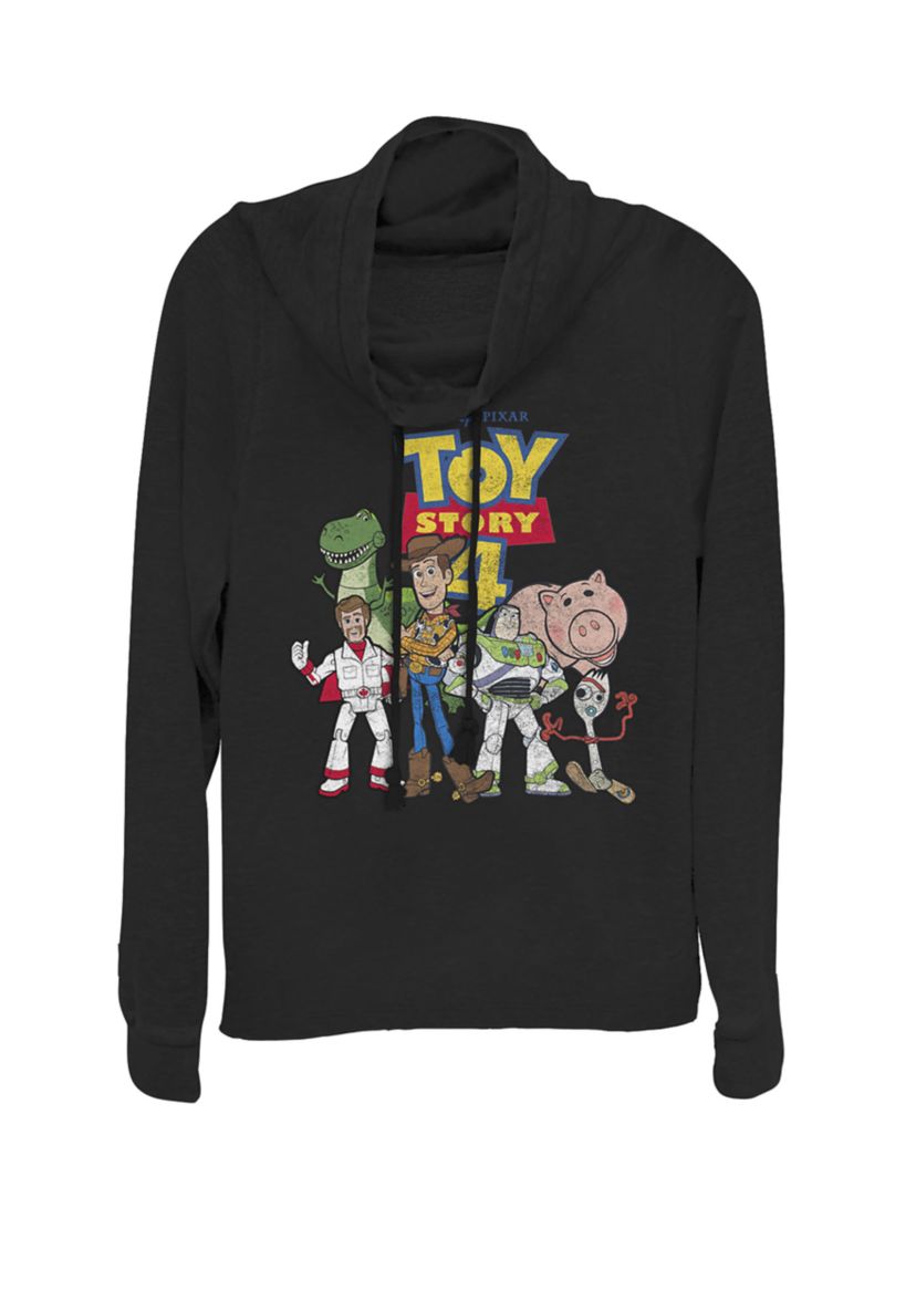 Toy Story 4 New Group Shot Movie Logo Poster Cowl Neck Pullover