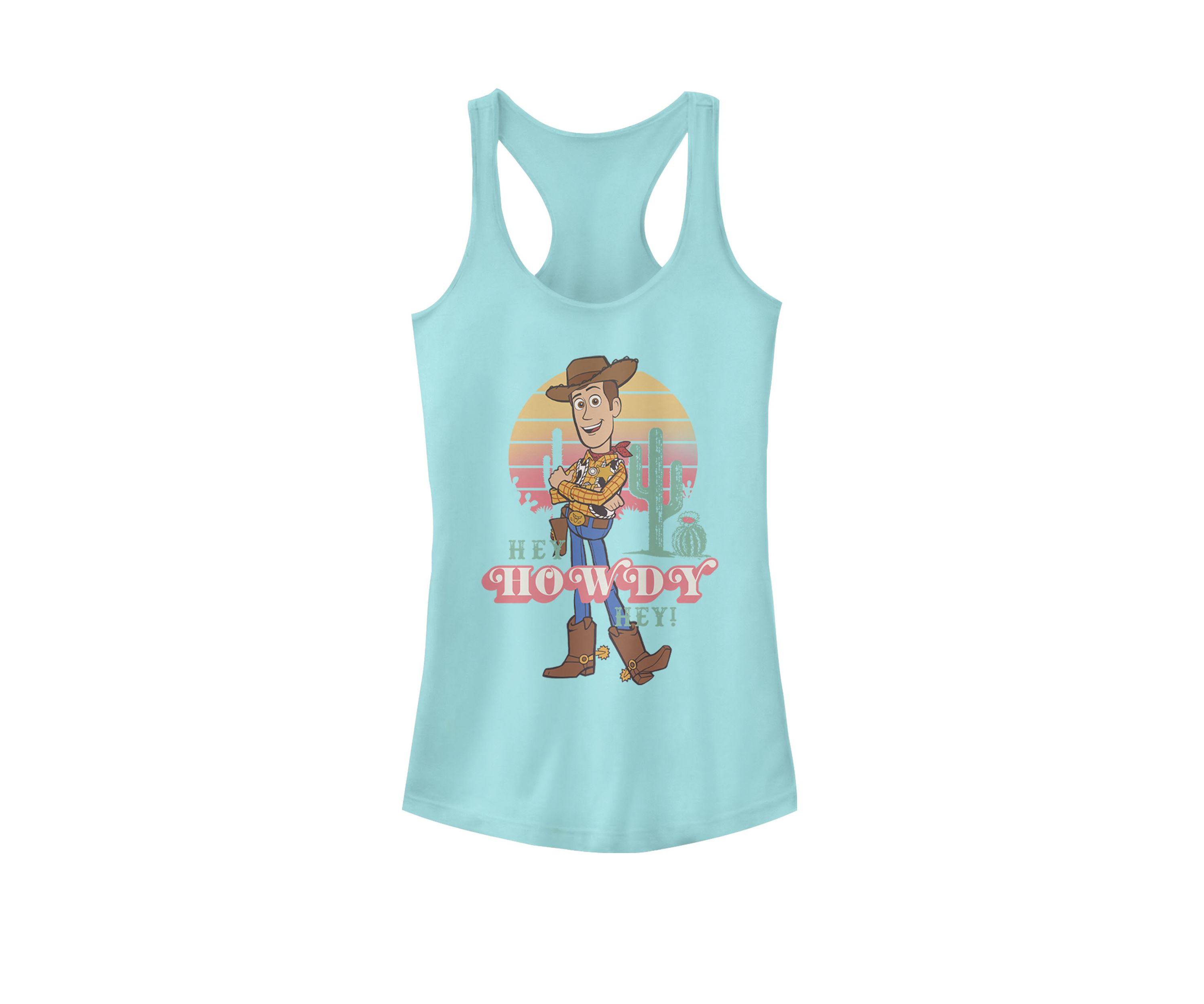 Toy Story 4 Woody Hey Howdy Hey Retro Portrait Graphic Racerback Tank