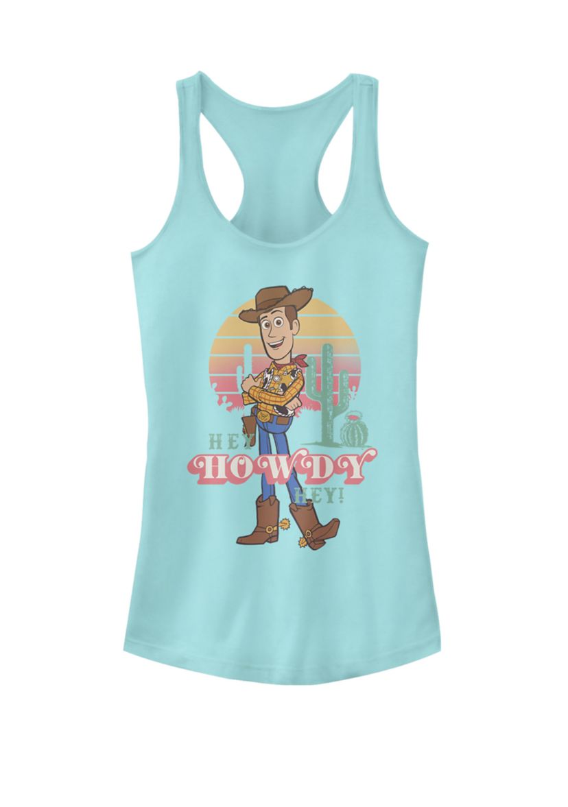 Toy Story 4 Woody Hey Howdy Hey Retro Portrait Graphic Racerback Tank