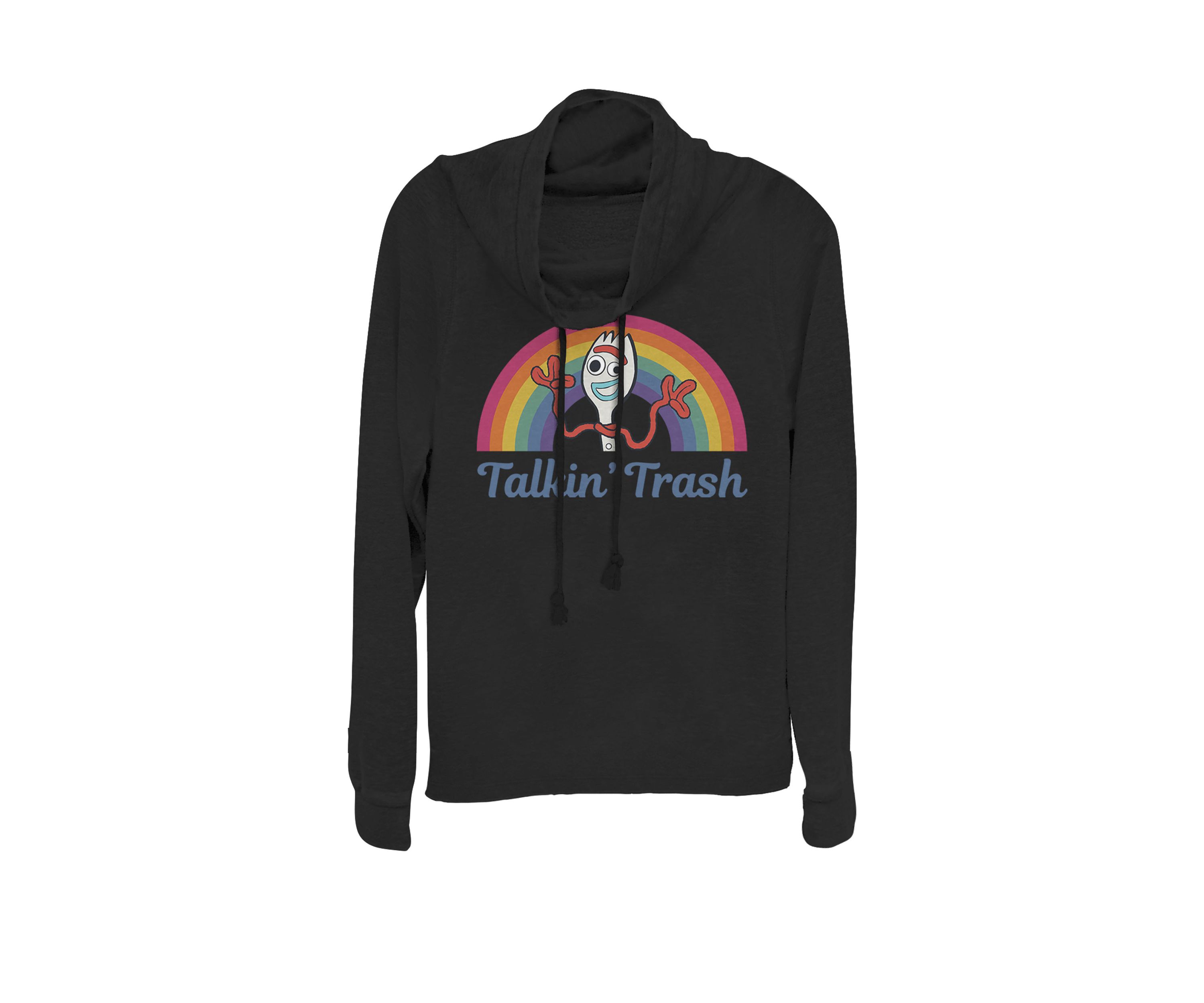 Toy Story 4 Forky Talkin Trash Rainbow Poster Cowl Neck Pullover